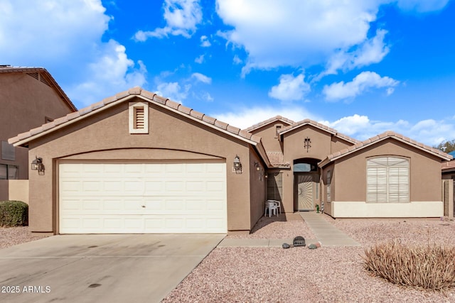 view of front of house with a garage