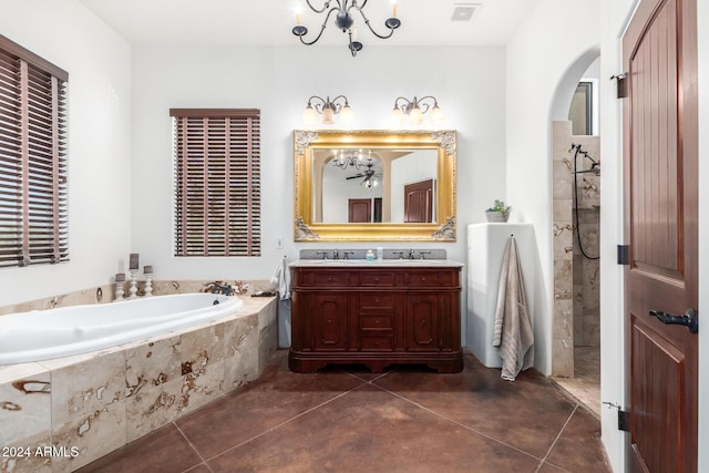 14129 E Barbie Ln, Scottsdale, AZ 85262 - full bath featuring a garden tub, vanity, and finished concrete floors