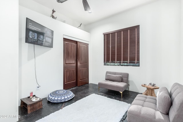 14129 E Barbie Ln, Scottsdale, AZ 85262 - living area featuring a ceiling fan