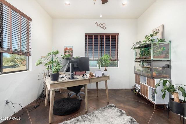 14129 E Barbie Ln, Scottsdale, AZ 85262 - office with plenty of natural light and a ceiling fan