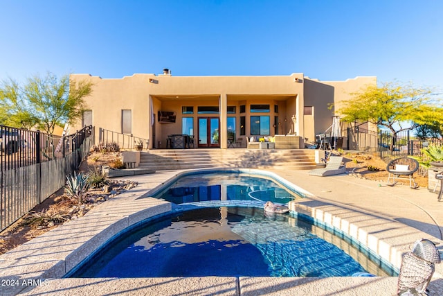 14129 E Barbie Ln, Scottsdale, AZ 85262 - view of pool featuring a pool with connected hot tub and a patio