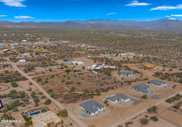 bird's eye view with a mountain view