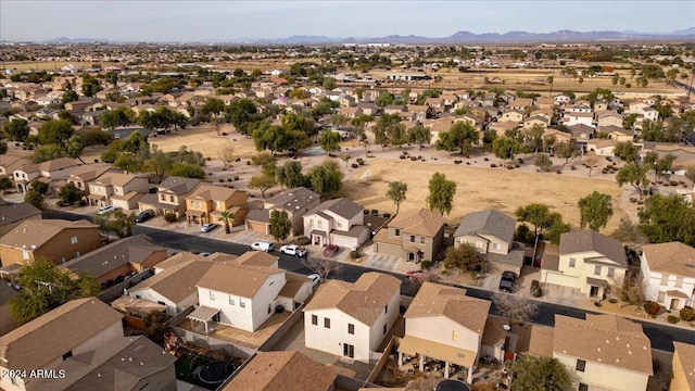 bird's eye view with a mountain view