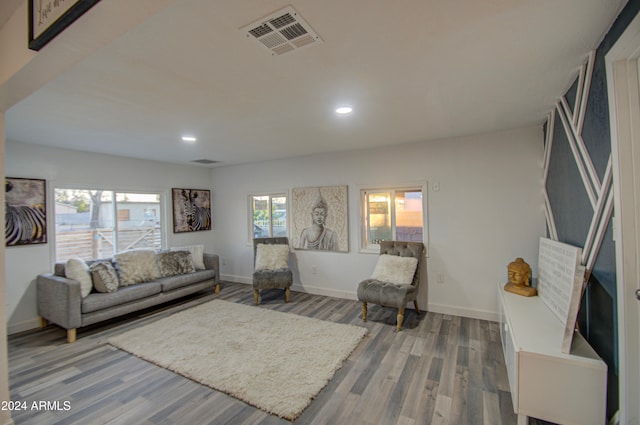 living room featuring hardwood / wood-style flooring