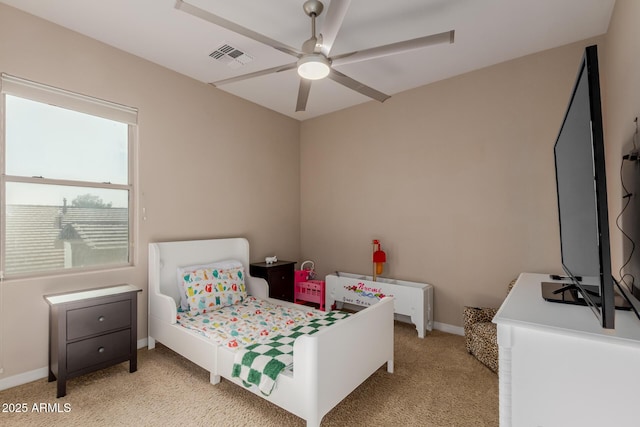 16178 W Granada Rd, Goodyear, AZ 85395 - bedroom with light colored carpet and a ceiling fan