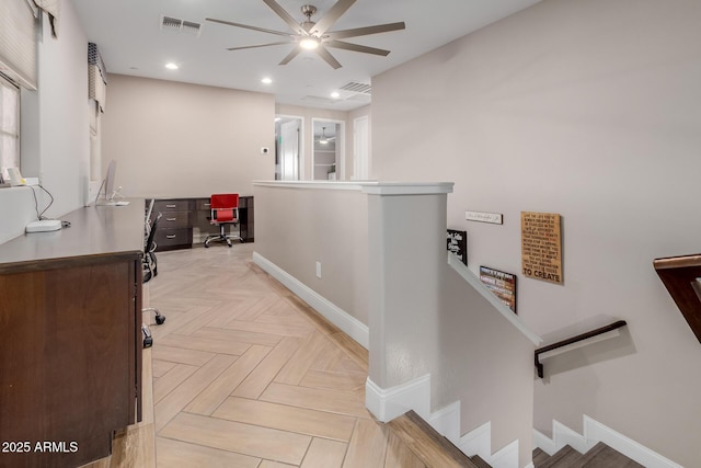 16178 W Granada Rd, Goodyear, AZ 85395 - hall featuring an office area, recessed lighting, and an upstairs landing