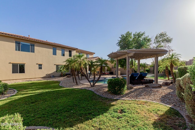16178 W Granada Rd, Goodyear, AZ 85395 - view of green lawn with a pergola, an outdoor pool, and a patio