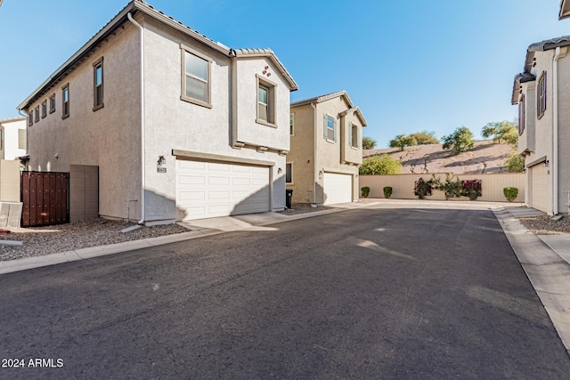 exterior space featuring a garage