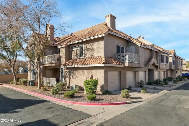 view of property featuring a garage