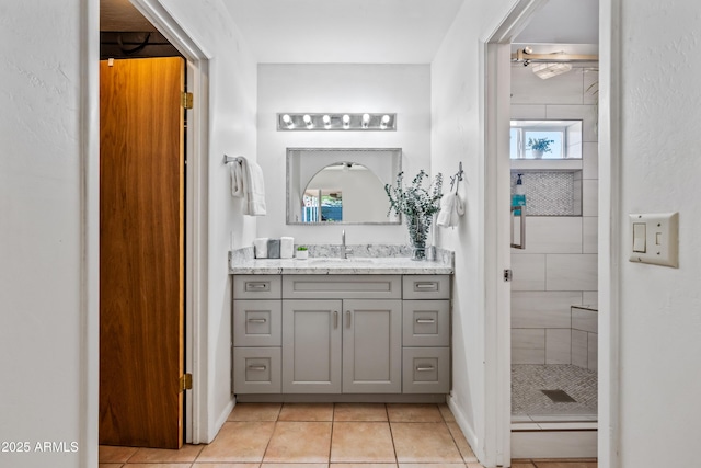 14830 N 28th Pl, Phoenix, AZ 85032 - full bathroom featuring vanity, tile patterned flooring, and a shower stall