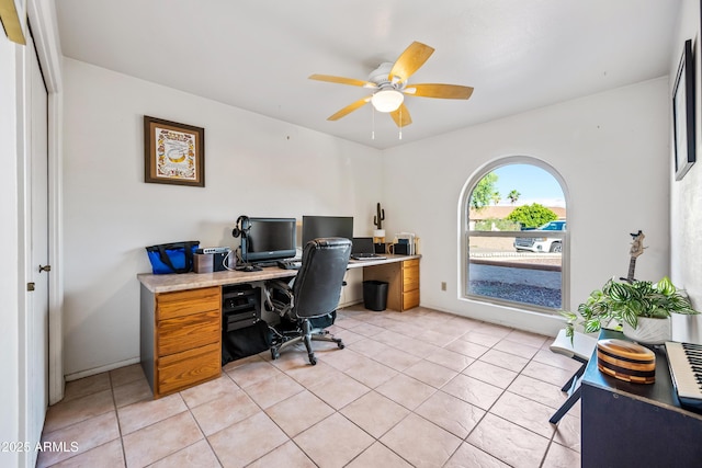 14830 N 28th Pl, Phoenix, AZ 85032 - office area featuring a ceiling fan and light tile patterned flooring