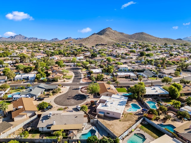 14830 N 28th Pl, Phoenix, AZ 85032 - aerial view of residential area with a pool area and a mountainous background