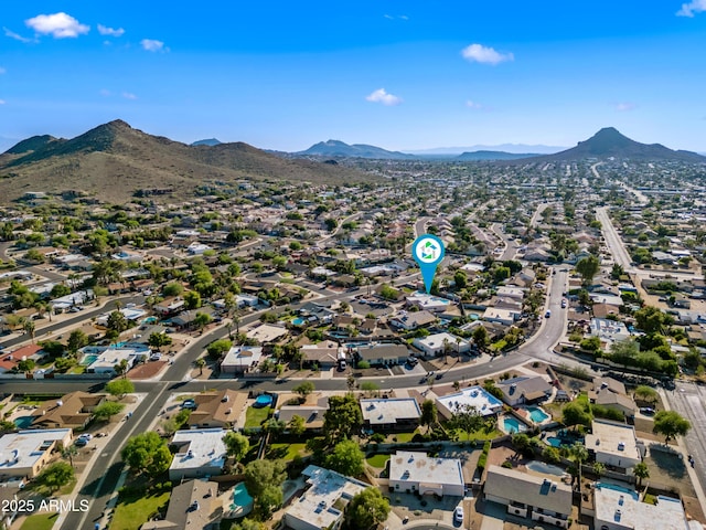 14830 N 28th Pl, Phoenix, AZ 85032 - aerial overview of property's location featuring a mountainous background and nearby suburban area