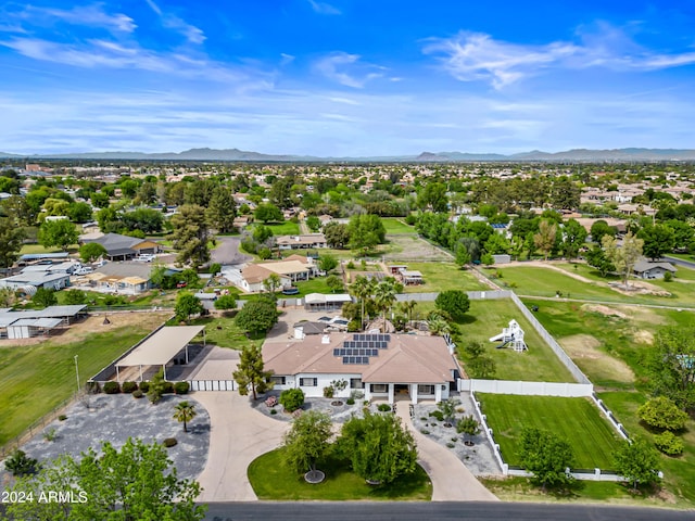 bird's eye view featuring a mountain view