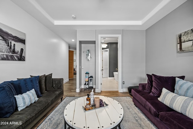 living room featuring hardwood / wood-style floors