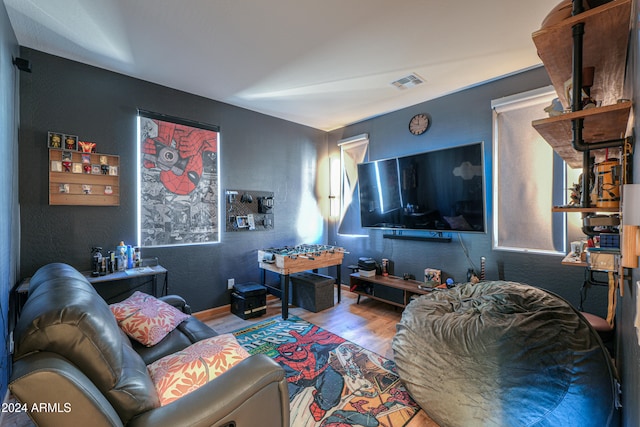 living room featuring hardwood / wood-style flooring