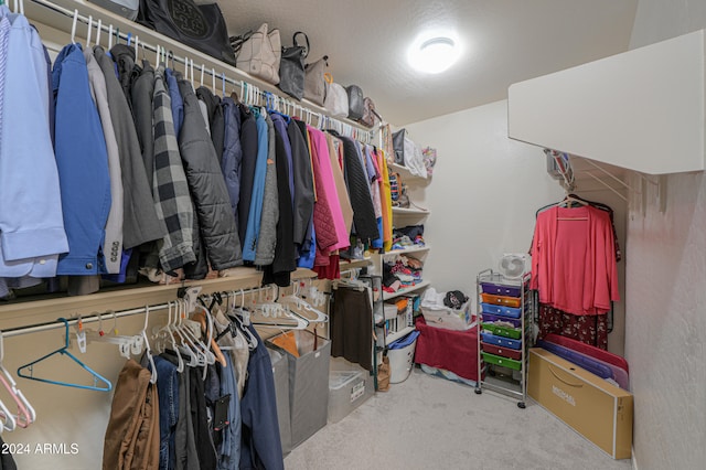 spacious closet with carpet floors