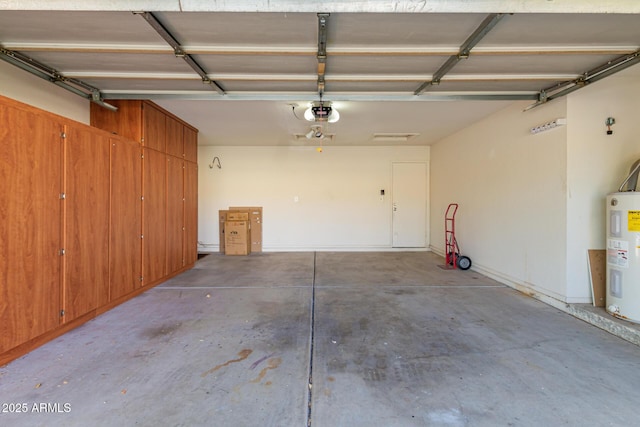 garage featuring water heater