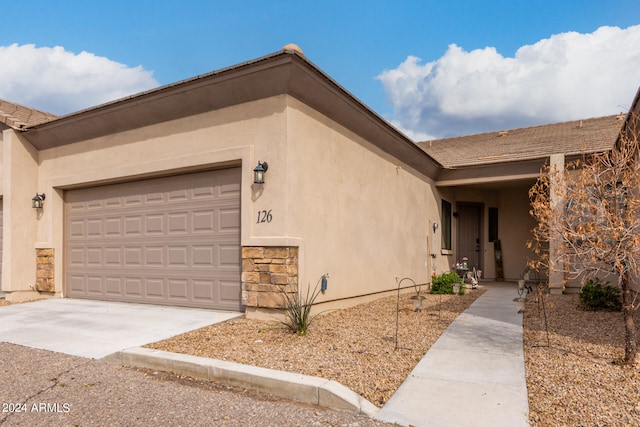 view of front of house with a garage