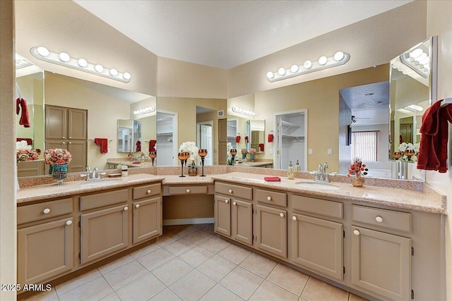 bathroom featuring vanity and tile patterned flooring