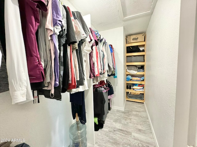 spacious closet featuring hardwood / wood-style floors