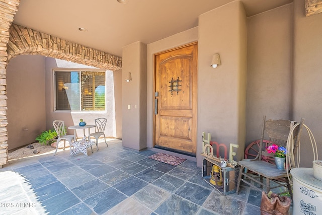 8606 E Arroyo Seco Rd, Scottsdale, AZ 85266 - property entrance with stucco siding