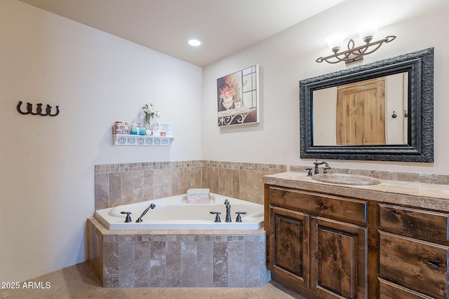 8606 E Arroyo Seco Rd, Scottsdale, AZ 85266 - full bathroom featuring vanity and a garden tub