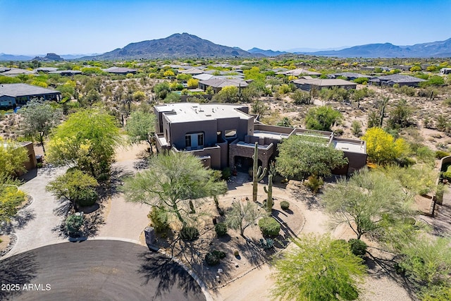 8606 E Arroyo Seco Rd, Scottsdale, AZ 85266 - aerial view of residential area featuring a mountain backdrop