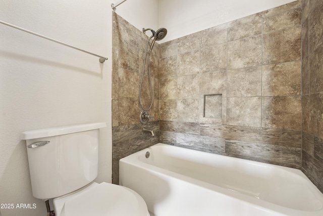 full bathroom featuring bathing tub / shower combination and toilet