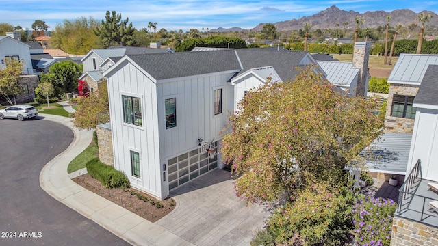 exterior space featuring a mountain view