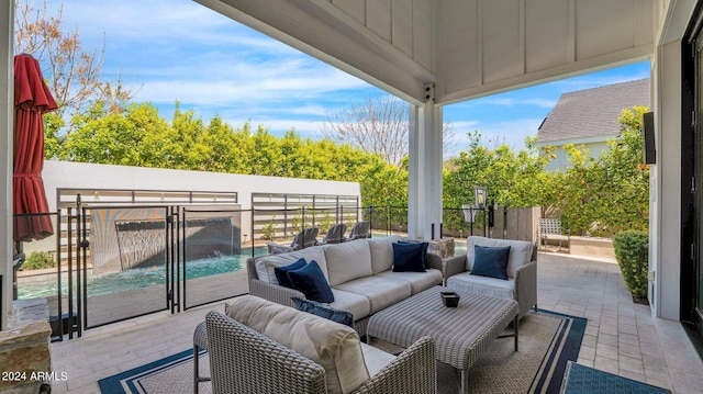 view of patio / terrace featuring an outdoor hangout area