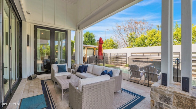 view of patio with outdoor lounge area