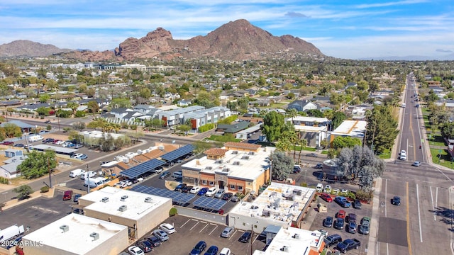 aerial view with a mountain view