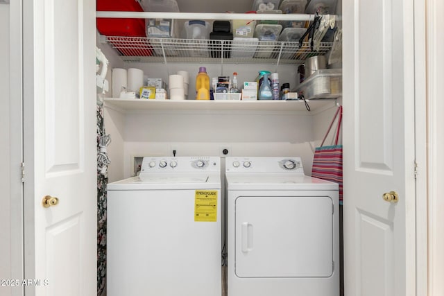 laundry area featuring washer and dryer