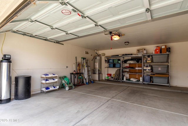 garage with water heater