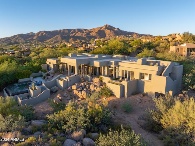 exterior space with a mountain view