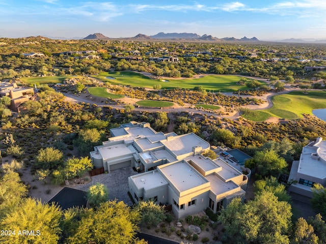 drone / aerial view with a mountain view