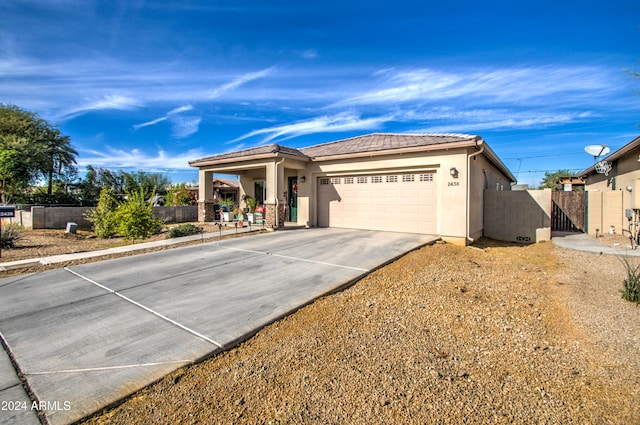 view of front facade with a garage