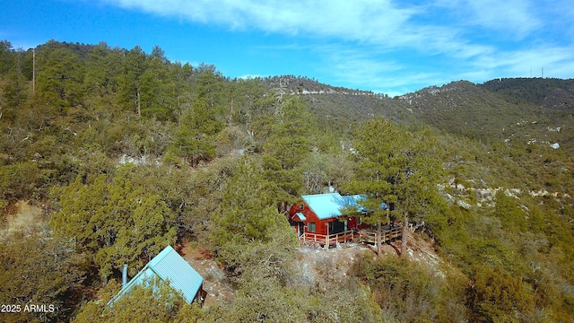 6358 E Mountain View Rd, Crown King, AZ 86343 - birds eye view of property with a mountain view and a view of trees