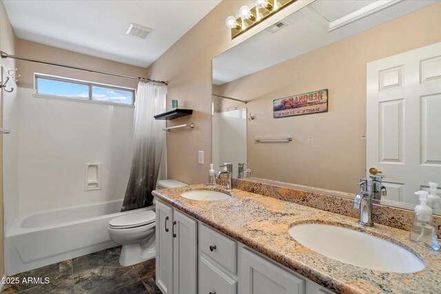 25818 N 68th Ave, Peoria, AZ 85383 - full bathroom featuring shower / tub combo with curtain and double vanity
