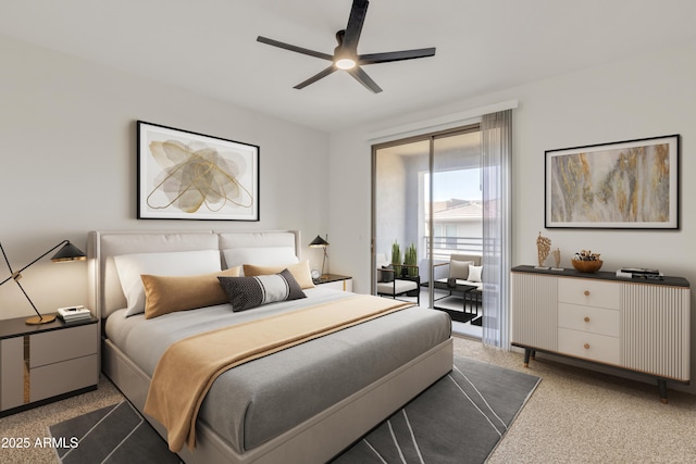 19777 N 76th St Unit 3246, Scottsdale, AZ 85255 - carpeted bedroom with access to outside and ceiling fan