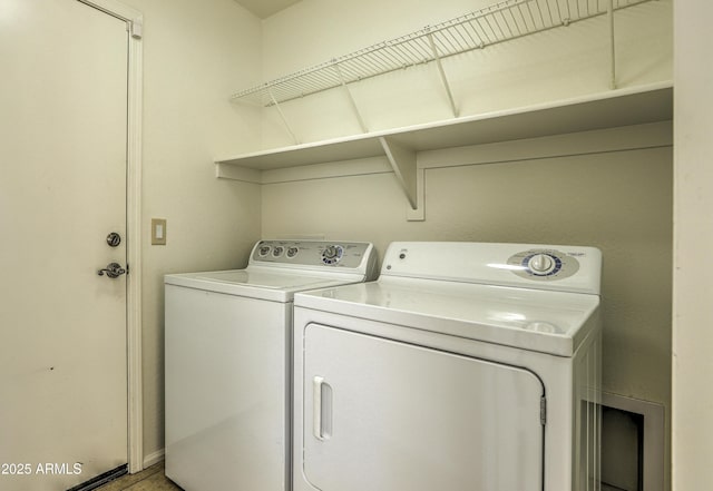 17617 W Corrine Dr, Surprise, AZ 85388 - clothes washing area featuring washer and clothes dryer and baseboards