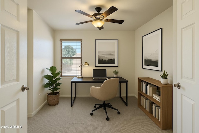 17617 W Corrine Dr, Surprise, AZ 85388 - office with carpet flooring, baseboards, and ceiling fan