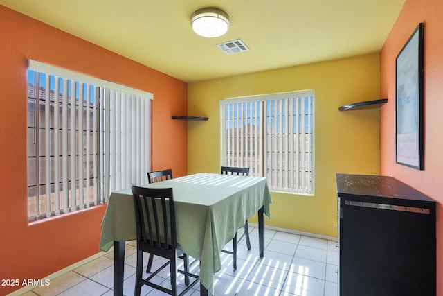 view of tiled dining room