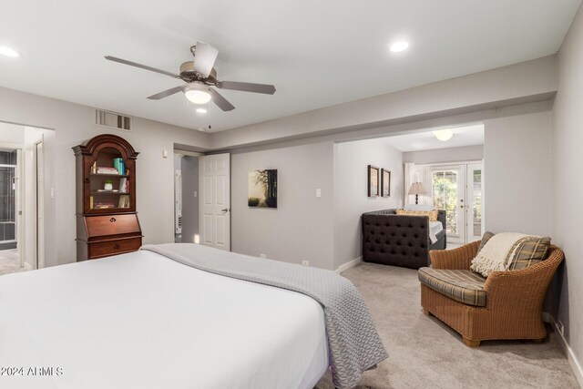 4525 N 66th St Unit 70, Scottsdale, AZ 85251 - bedroom featuring ceiling fan and light carpet
