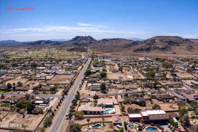 aerial view with a mountain view