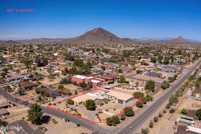 bird's eye view featuring a mountain view