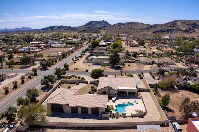 aerial view featuring a mountain view