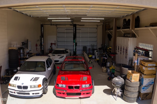 view of garage