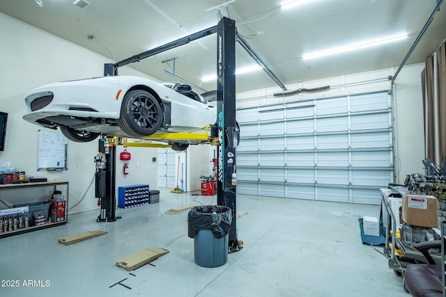 view of garage